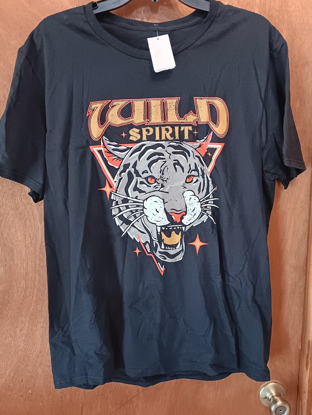 Wild Spirit Mens' Black Graphic Tiger T-Shirt